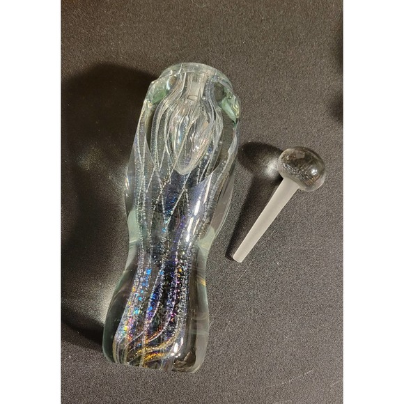 Brian Maytum 1980 Signed Dated Faceted Crystal Iridescent Perfume Bottle - Picture 2 of 6